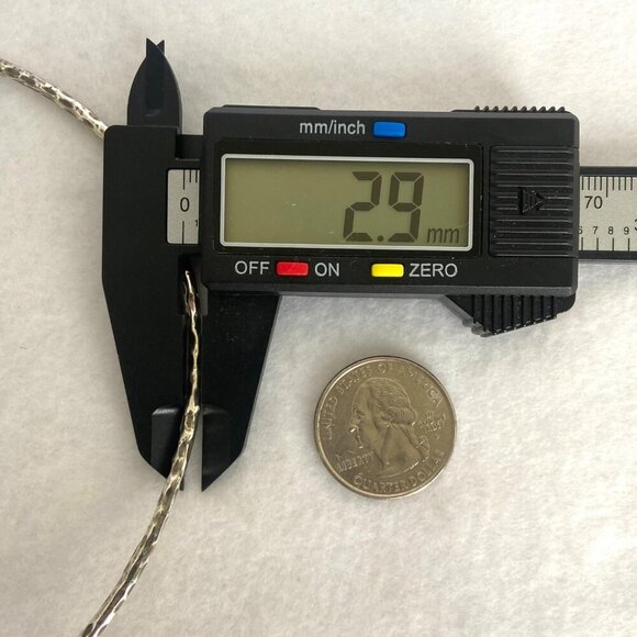 Sterling Silver 925 Flexible Hammered Torque Collar Choker Necklace 14.75" - Picture 16 of 16